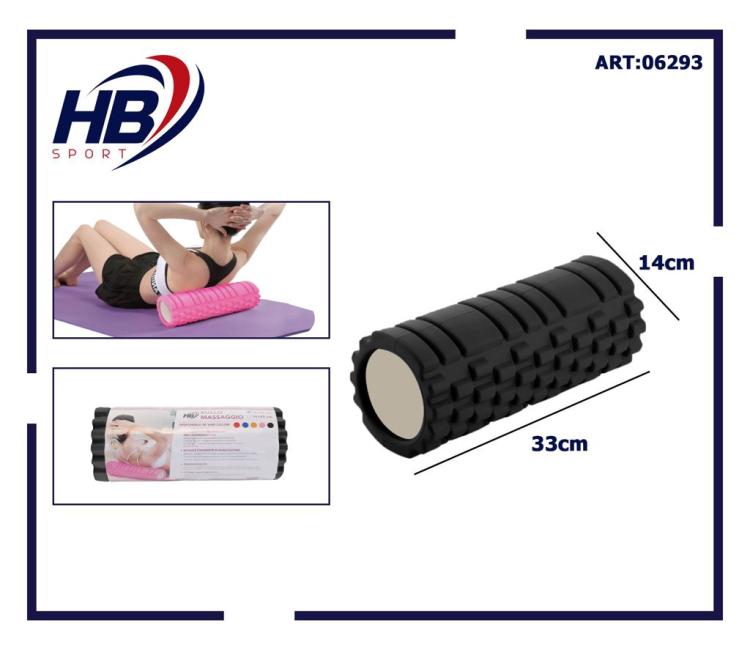 Foam Roller Massagerolle 33 x 14 cm, harte Zylinder-Massagerolle für Yoga, Pilates, N