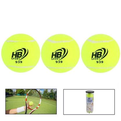 Set 3 Palline Da Tennis (939) Gialle Palle Per Allenamento Racchetta Racchettoni