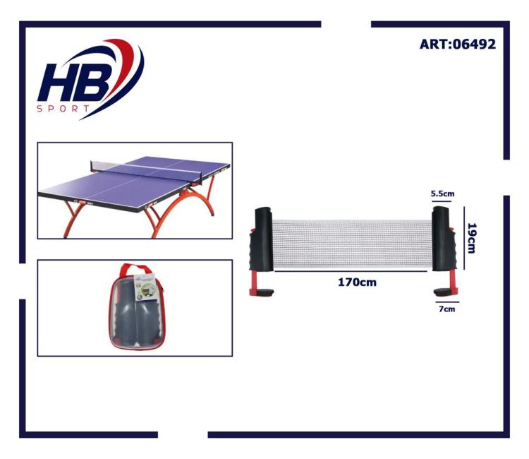 Tischtennisnetz, universell, Tischmontage, mit verstellbaren Klemmen, tragbar, einziehbar