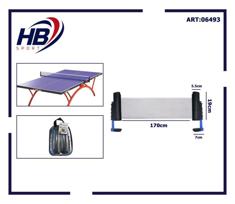 Tischtennisnetz, universell, Tischmontage, mit verstellbaren Klemmen, tragbar, einziehbar