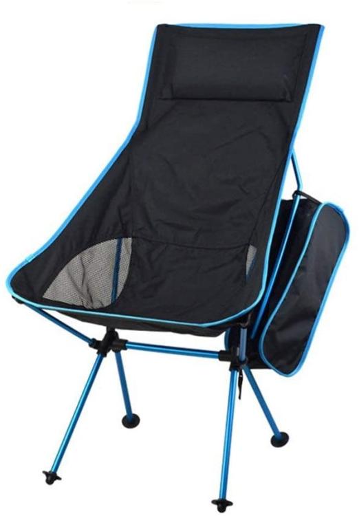 Faltbarer Campingstuhl Tragbare Tasche Strand Angeln Jagd Outdoor Blau