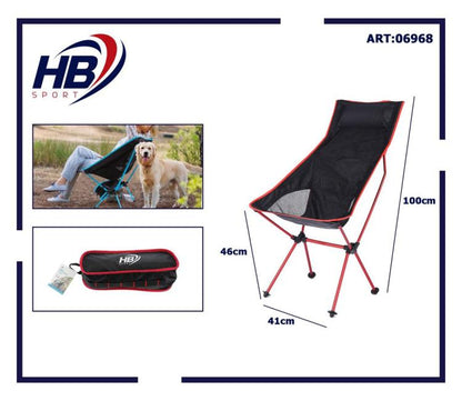 Faltbarer Campingstuhl Tragbare Tasche Strand Angeln Jagen Outdoor (Rot)