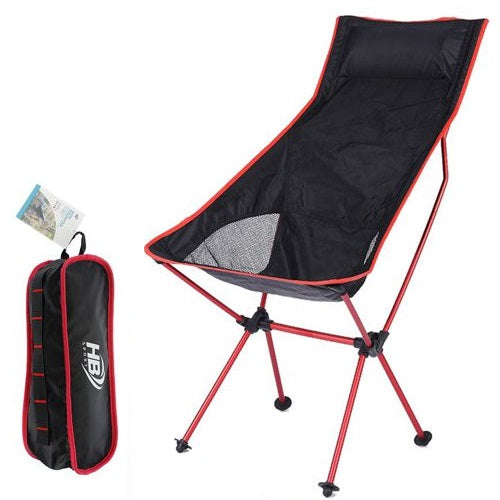 Faltbarer Campingstuhl Tragbare Tasche Strand Angeln Jagen Outdoor (Rot)