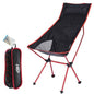 Folding Camping Chair Portable Bag Beach Fishing Hunting Outdoor (Red)