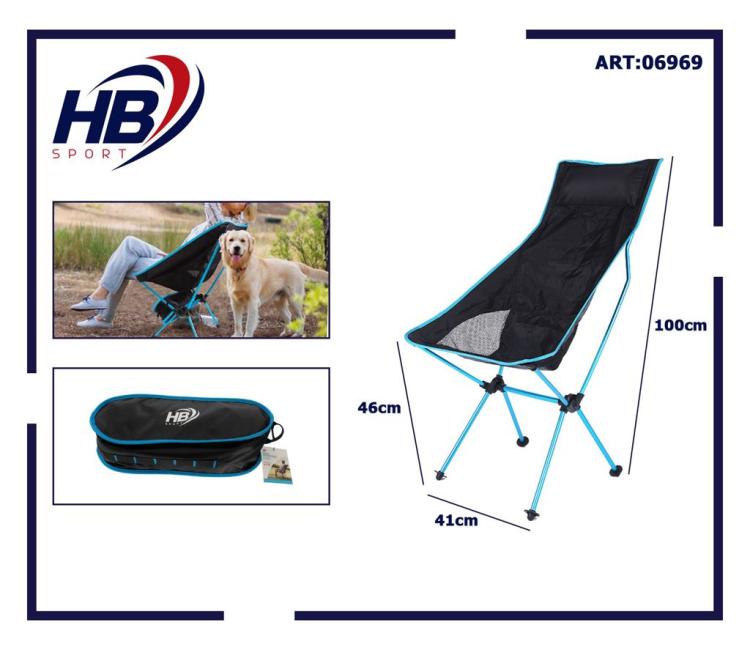 Faltbarer Campingstuhl Tragbare Tasche Strand Angeln Jagd Outdoor Blau