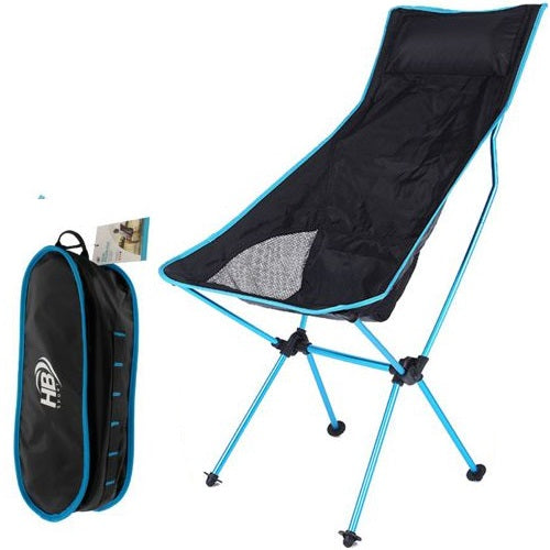 Faltbarer Campingstuhl Tragbare Tasche Strand Angeln Jagd Outdoor Blau