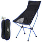Folding Camping Chair + Portable Bag Beach Fishing Hunting Outdoor (Blue)