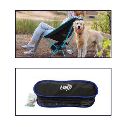 Sedia Pieghevole Campeggio + Borsa Portatile Spiaggia Pesca Caccia Esterno (Blu)