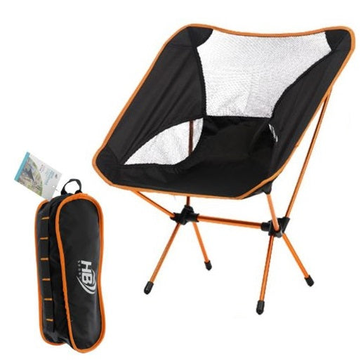 Sedia Pieghevole Campeggio Borsa Portatile Spiaggia Pesca Caccia Esterno Arancio