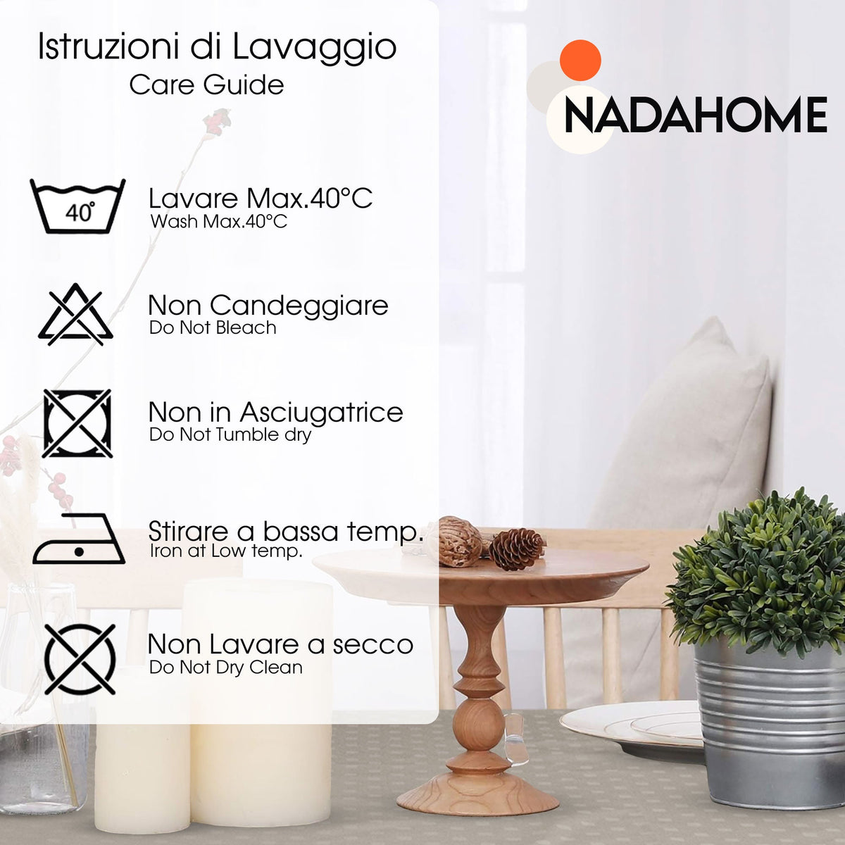 Tovaglia da Tavola 12 Posti tinta unita in Cotone Damina 0700