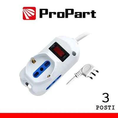 Multipresa 3pos bipasso + bipasso/schuko spina10A + inter.