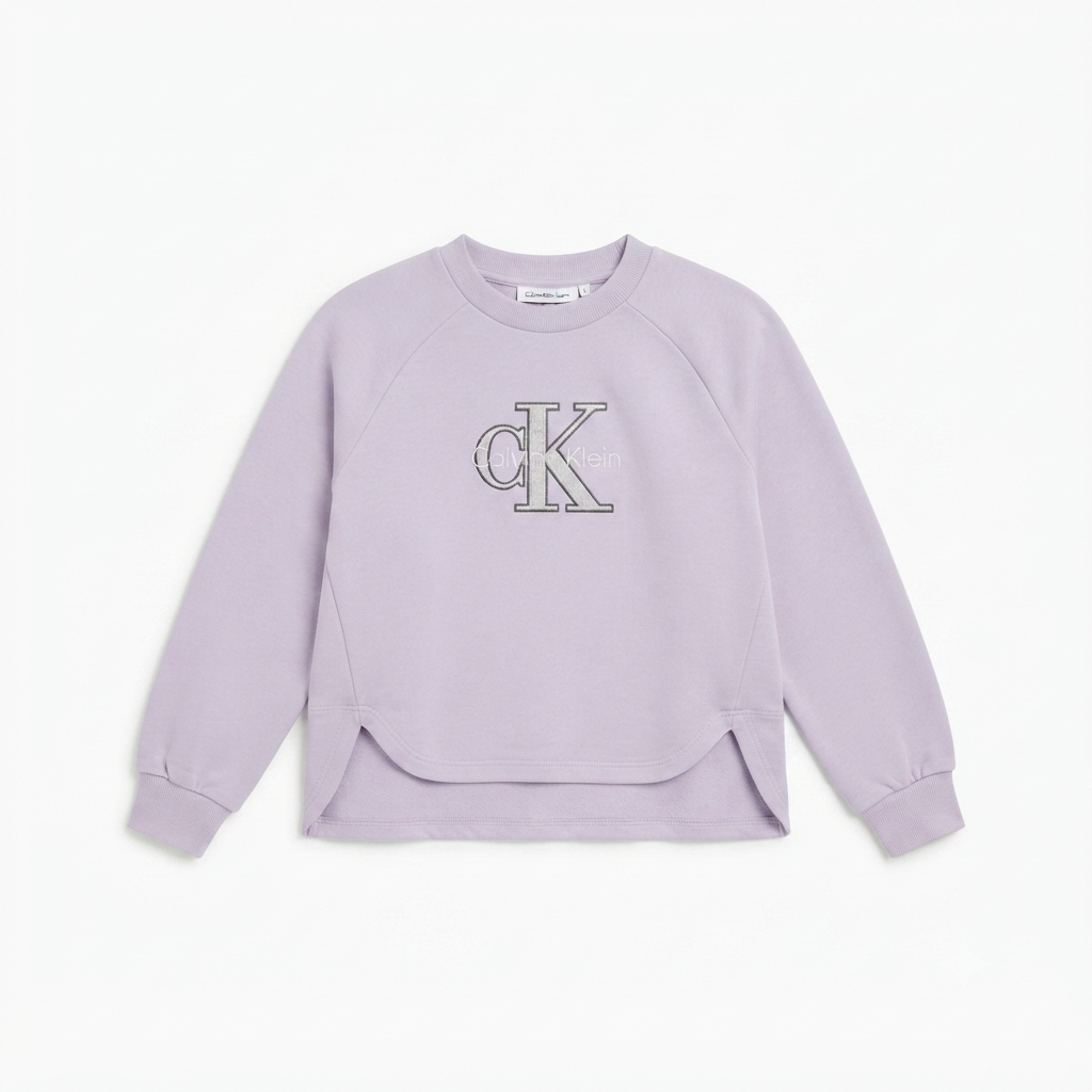 Calvin Klein felpa girocollo da ragazza Fashion Logo LVCKTJB31GT VFJ orchidea