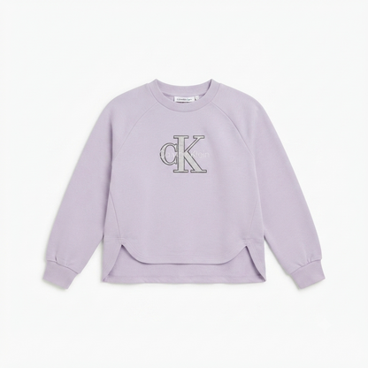 Calvin Klein felpa girocollo da ragazza Fashion Logo LVCKTJB31GT VFJ orchidea