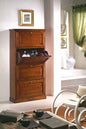 SOLID WOOD SHOE CABINET, 4 DOORS, WALNUT FINISH W.80 x D.30 H.170
