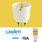 SMALL PLUG ADAPTER 10A S11 WITH SCHUKO SOCKET WHITE ITALY 250V 1500W XC5038