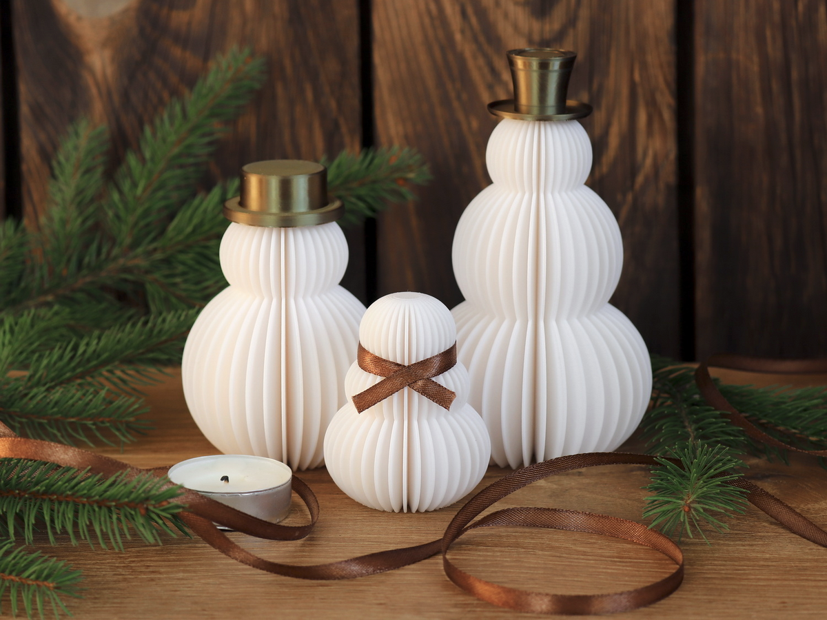 Snowfolk: Home Decor Pupazzi Neve Design Minimal in PLA