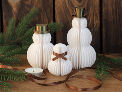 Snowfolk: Home Decor Pupazzi Neve Design Minimal in PLA