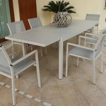 Ausziehbarer Aluminiumtisch Formentera 160/240 x 90