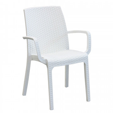 Poltrona Indiana - Sedia per esterni in wicker con struttura plastica stampata, dimensioni cm 57 x 59 x 86 h.