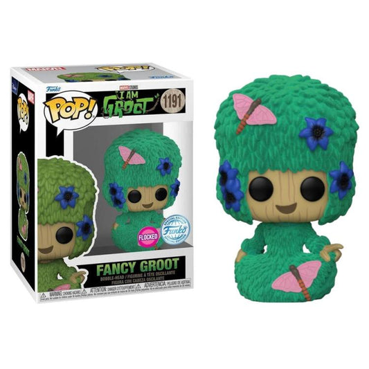 Funko Pop! Marvel I Am Groot – (1191) Fancy Groot beflockte Sonderfigur 9cm
