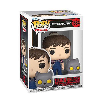 Funko Pop ! Movies Pet Sematary (1584) Ellie & Church Vinyl Figure 9Cm Statuetta