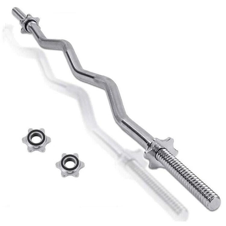 HB Bilanciere Curl 120Cm Ø25MM Acciaio Manubrio Barra Curva Bodybuilding 1,20M