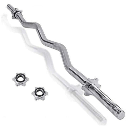 HB Bilanciere Curl 120Cm Ø25MM Acciaio Manubrio Barra Curva Bodybuilding 1,20M