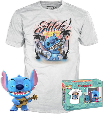 Funko Pop! + Tees Disney Lilo & Stitch Flocked Figur - T-Shirt S Neu
