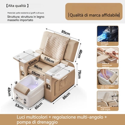 Poltrona Spa per Pedicure e Manicure – Con Vasca Integrata, Braccioli Multifunzionali e Design Elegante