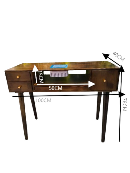 Maniküretisch aus massivem Nussbaumholz mit integriertem Absaugsystem 100*78*40 – Eleganz und Funktionalität.
