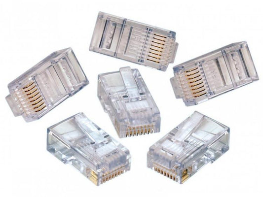 100 PEZZI CONNETTORE LAN CAT5 8 POLI ETHERNET PLUG LAN RJ45 NETWORK INTERNET