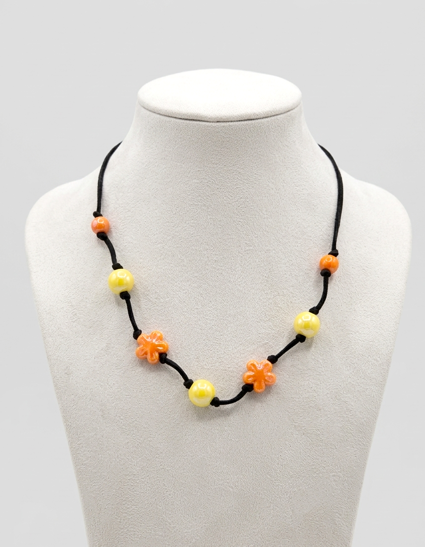 Collana "Sinfonia di Primavera" in Ceramica e Acciaio