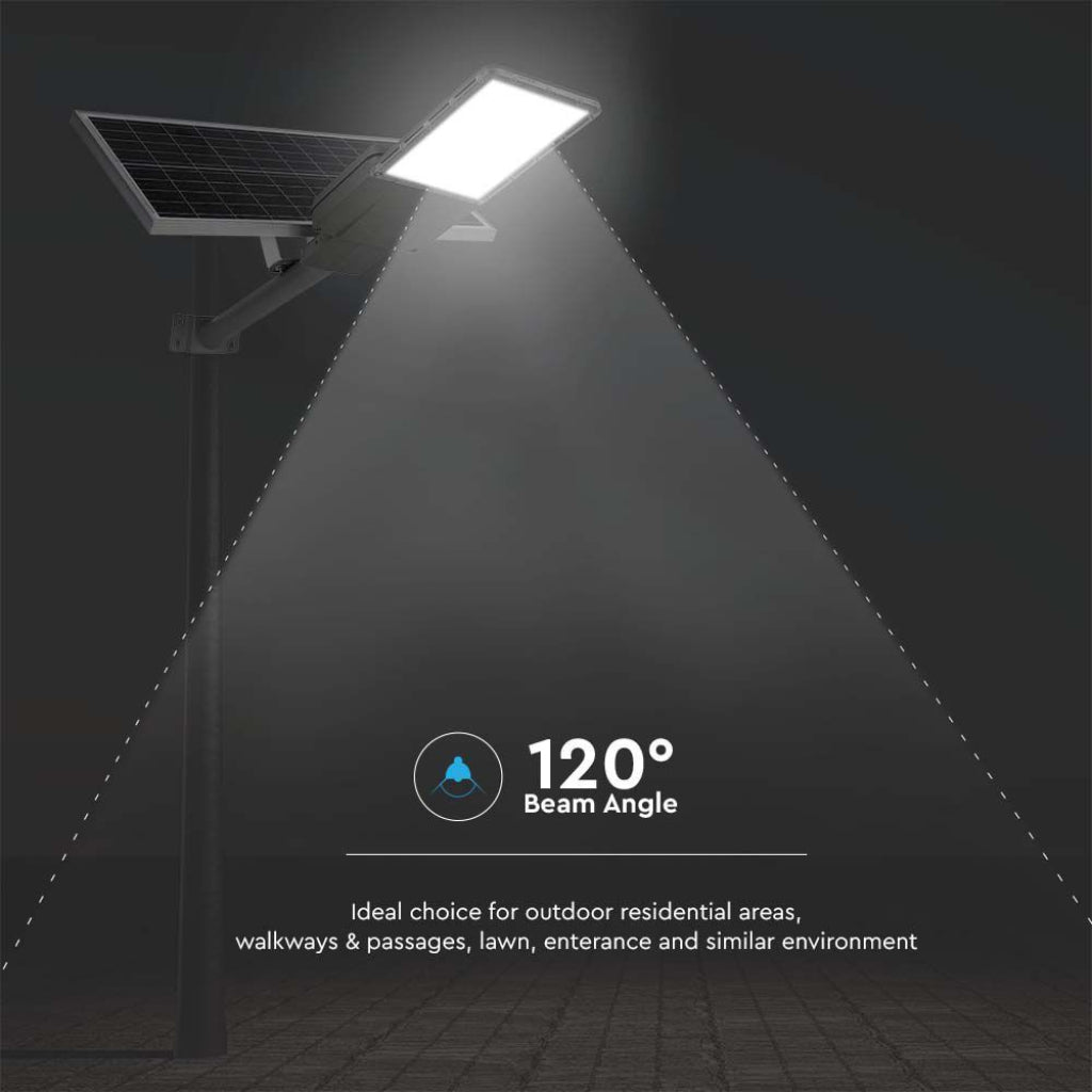 LED-Solar-Straßenleuchte 35W mit Panel und LiFePO4-Akku 4000K IP65 Grau