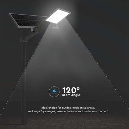LED-Solar-Straßenleuchte 35W mit Panel und LiFePO4-Akku 4000K IP65 Grau