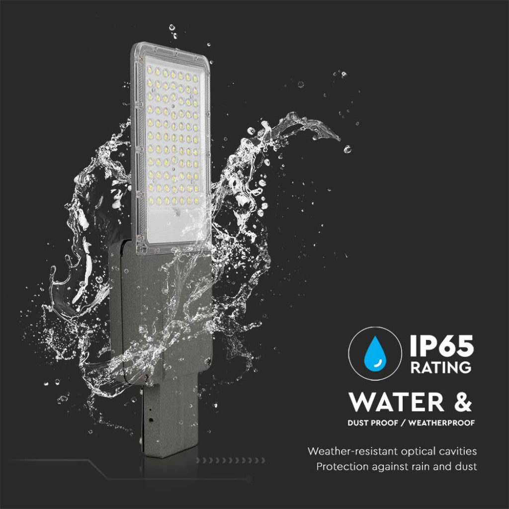 LED-Solar-Straßenleuchte 35W mit Panel und LiFePO4-Akku 4000K IP65 Grau