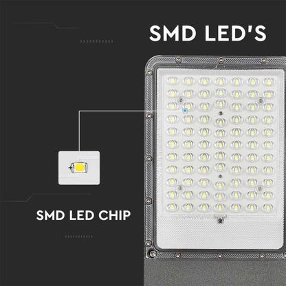 LED-Solar-Straßenleuchte 35W mit Panel und LiFePO4-Akku 4000K IP65 Grau
