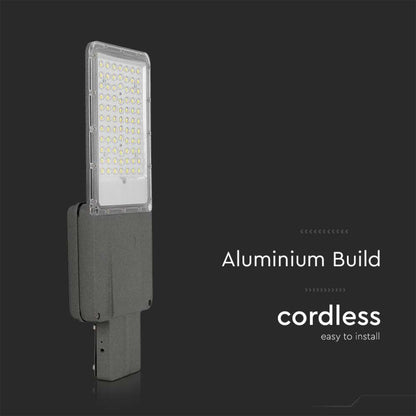 LED-Solar-Straßenleuchte 35W mit Panel und LiFePO4-Akku 4000K IP65 Grau
