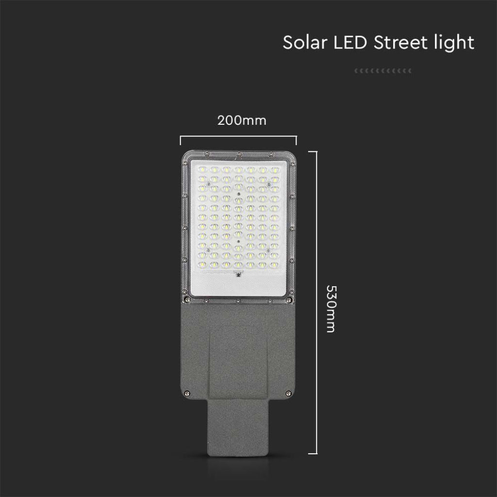 LED-Solar-Straßenleuchte 35W mit Panel und LiFePO4-Akku 4000K IP65 Grau