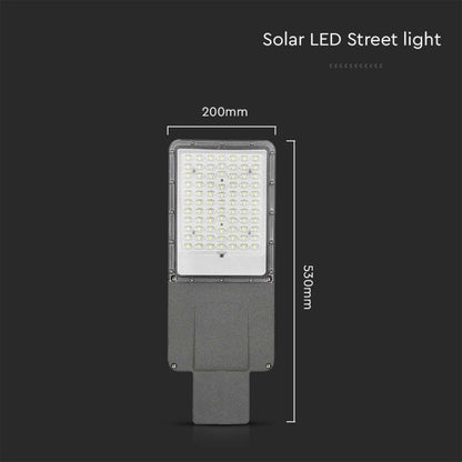 LED-Solar-Straßenleuchte 35W mit Panel und LiFePO4-Akku 4000K IP65 Grau