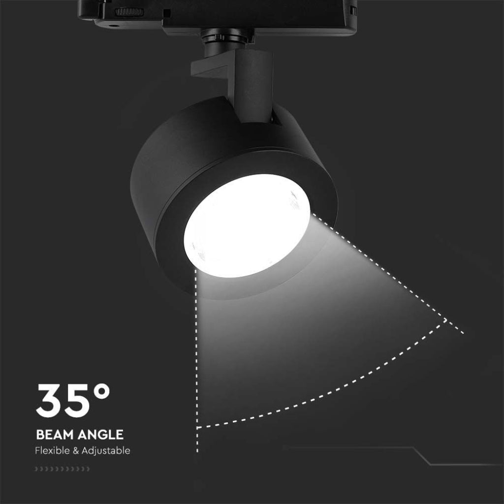 V-Tac LED-Stromschienenstrahler 3-Phasen 30W CCT 3in1 Schwarz COB
