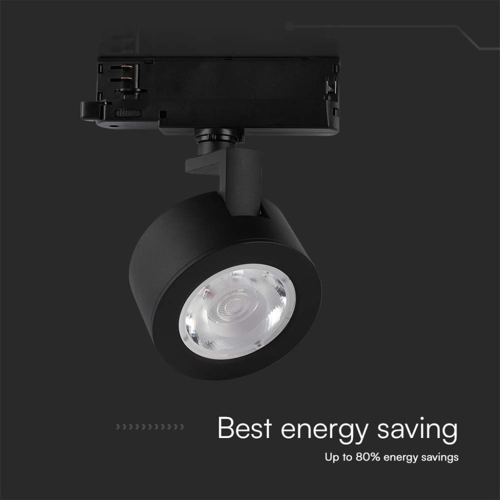 V-Tac LED-Stromschienenstrahler 3-Phasen 30W CCT 3in1 Schwarz COB