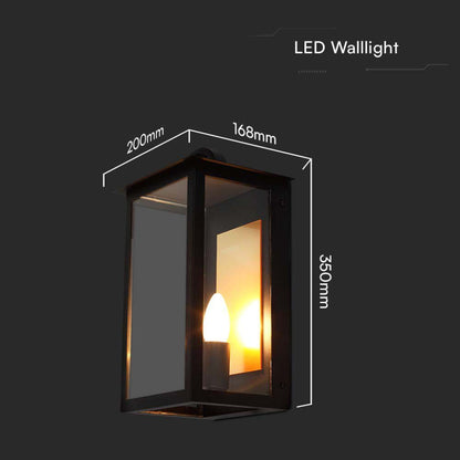 Lanterna LED da Muro IP65 con Attacco E14 Nero Esterno V-TAC