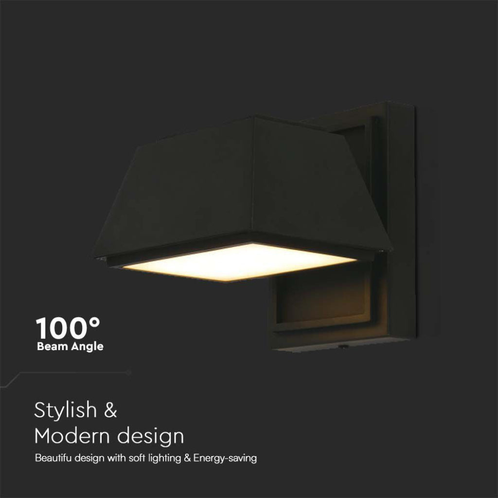 V-TAC 15W Double Beam IP65 3000K Black LED Wall Lamp