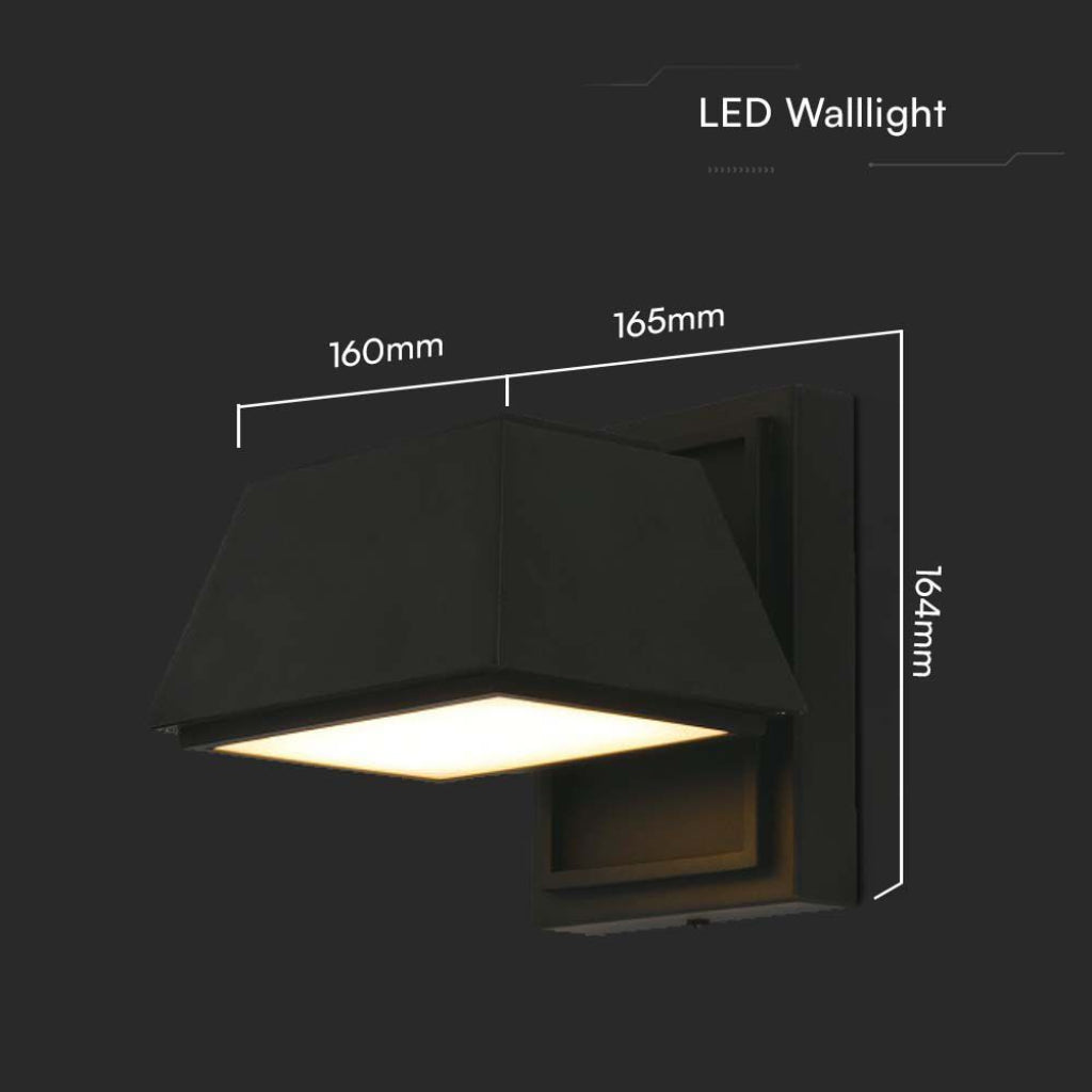 V-TAC 15W Double Beam IP65 3000K Black LED Wall Lamp