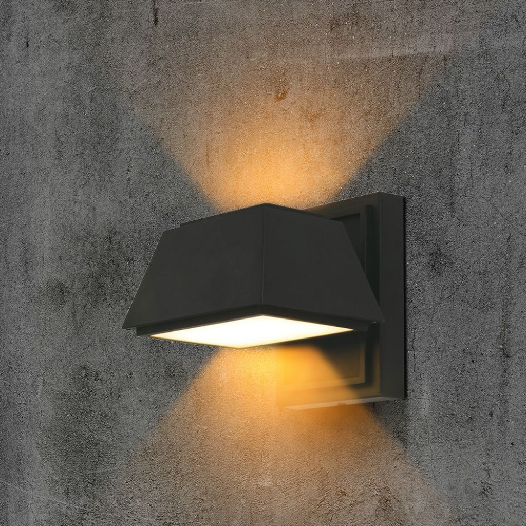 V-TAC 15W Double Beam IP65 3000K Black LED Wall Lamp