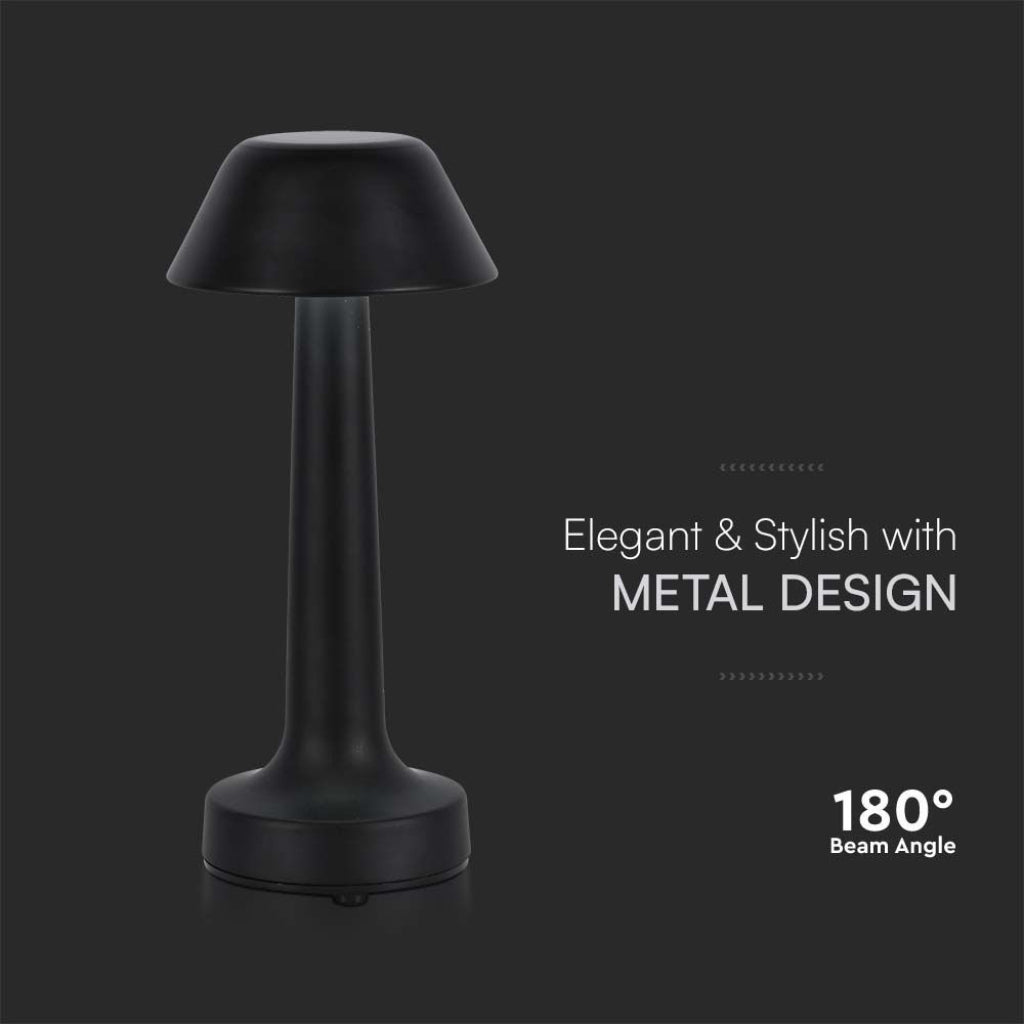 V-Tac Lampada LED da Tavolo 1W USB-C Touch Dimmerabile Nera