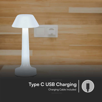 V-Tac 1W USB-C LED-Tischlampe Touch Dimmbar Weiß