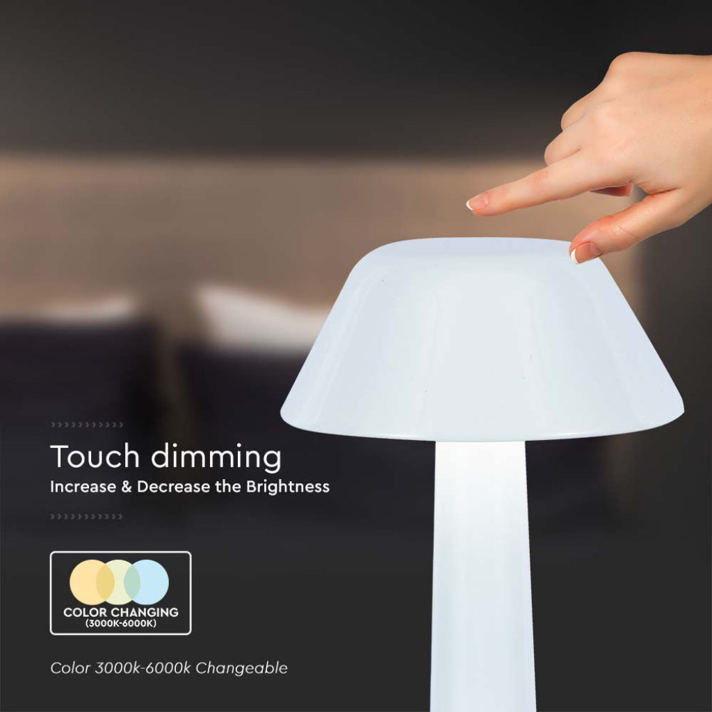 V-Tac 1W USB-C LED-Tischlampe Touch Dimmbar Weiß