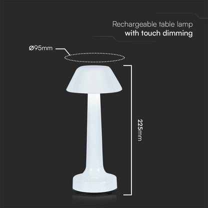 V-Tac 1W USB-C LED-Tischlampe Touch Dimmbar Weiß