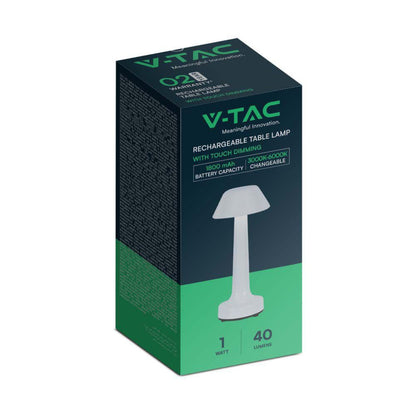 V-Tac 1W USB-C LED-Tischlampe Touch Dimmbar Weiß